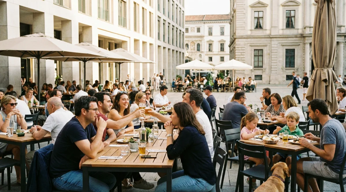Social interactions at a cafe